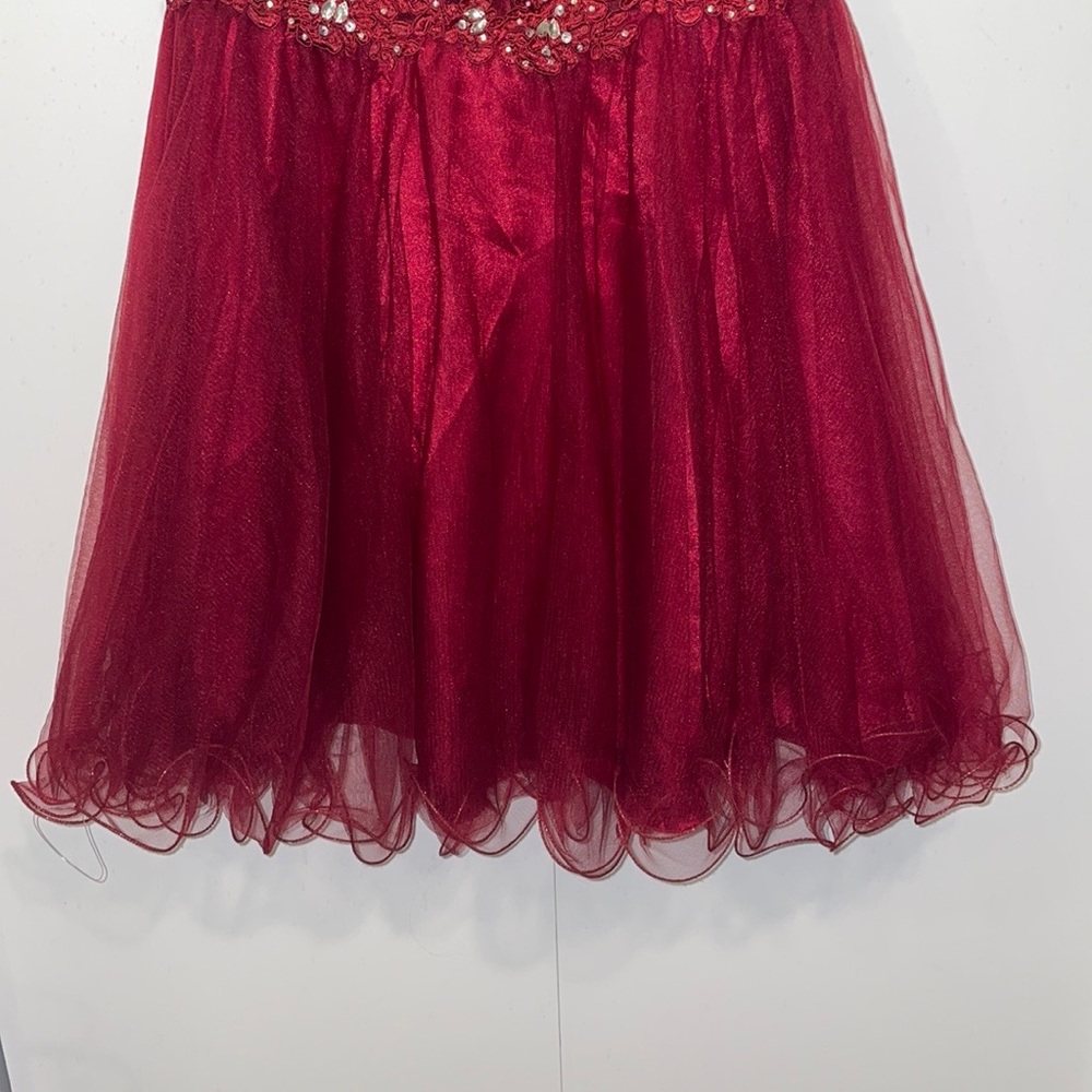 Red Ruffled Formal Dress - Picture 5 of 5